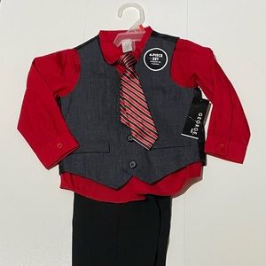 George Baby 4pc Holiday Pant Set